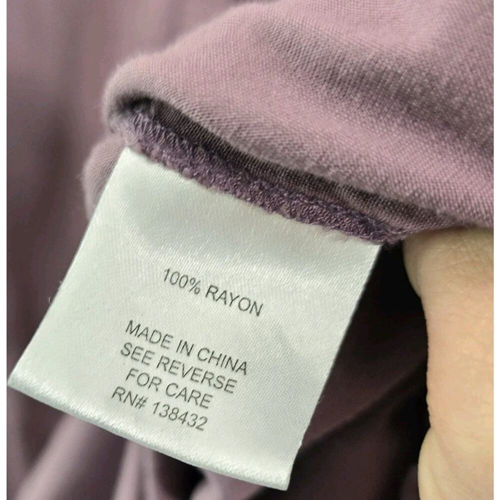ModCloth Shirt Womens 2X Purple Muave Button Up Blouse Tie Back Mod Cloth - Picture 8 of 10